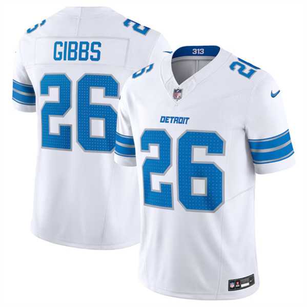 Men & Women & Youth Detroit Lions #26 Jahmyr Gibbs White 2024 F.U.S.E. Vapor Limited Stitched Jersey